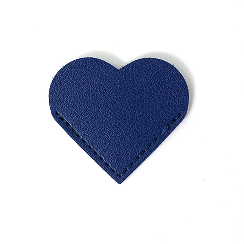 Wholesale Creative Leather Love Pu Simple Portable Book Page Holder Student Gift Heart-shaped Bookmark Book Corner Protective Cover